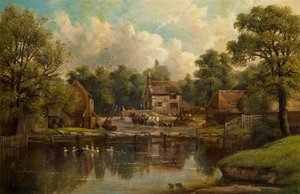 ハンズワース、ウッドレーンの農場、1850～1908年。 作： John Joseph Hughes