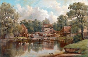 ハンズワース、ウッドレーンの農場、1850-1908年   作： John Joseph Hughes