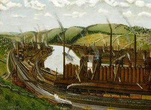 ペンシルベニア州モノンガヒラリバーバレー、1931年 作： John Kane