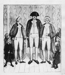 観客のグループを持つ3人の巨人、1784 作： John Kay