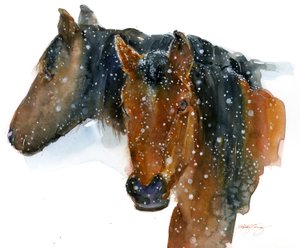 2015年冬の馬（水彩） 作： John Keeling