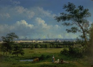 1832年プリムローズヒルからのリージェンツパークとコロシアムの眺め 作： John Knox