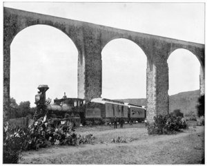 19世紀後半のメキシコ、ケレタロ付近の水道橋 作： John L. Stoddard