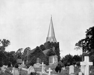 イギリス、ストークポギスの教会墓地、1893年。 作： John L. Stoddard