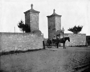 旧市街の門、セントオーガスティン、フロリダ、米国、1893年。 作： John L. Stoddard