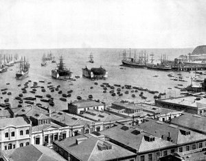 バルパライソ港、チリ、1893年。 作： John L. Stoddard