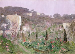 南フランスの庭（キャンバスに油彩） 作： John Lavery