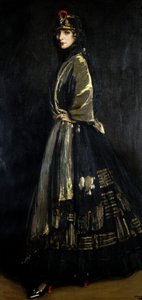 黒と金のヘーゼル、1916 作： John Lavery