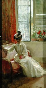 インテリア。A Lady（油彩・キャンバス） 作： John Lavery