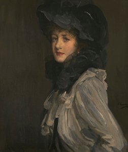 グレーと黒の貴婦人 作： John Lavery