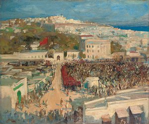 タンジールのドイツ公使館に掲げられたムーアの旗 作： John Lavery