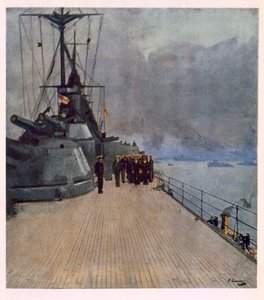 HMSクイーンエリザベスのクォーターデッキ、フロントでのブリティッシュアーティスト、1918年の西部戦線の続き