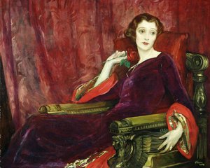 赤いバラ、1923 作： John Lavery