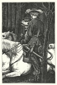 詩：ゲントからエクスへ良い知らせをどのように伝えたか（カラー版画） 作： John Lawson