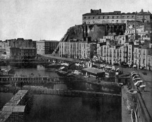 ジョン・ローソン・ストッダード（1850年〜1931年）が撮影したナポリの写真（モノクロ写真）。 作： John Lawson Stoddard