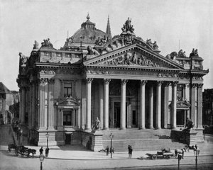 ブリュッセルの証券取引所、1900年頃（モノクロ写真