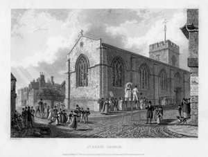 セントエベス教会、オックスフォード、1835年。 作： John Le Keux
