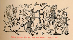 メルシャンとエグバートの戦い、c1860、c1860 作： John Leech