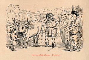 シンシナタスが独裁者を選択、1852 作： John Leech