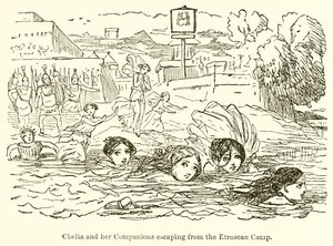 エトルリア収容所から逃げるクレリアとその仲間たち 作： John Leech
