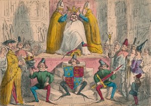 1850年の最高権威によるヘンリー4世の戴冠式 作： John Leech