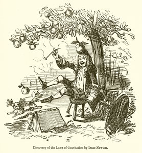アイザックニュートンによる重力の法則の発見 作： John Leech