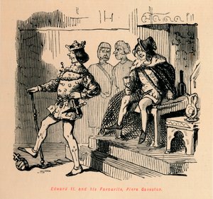 エドワードII。そして彼のお気に入り、Piers Gaveston、c1860、c1860 作： John Leech