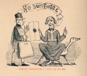 彼の息子、c1860、c1860によって手紙を発送したethelred 作： John Leech