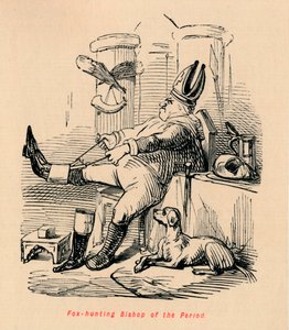 期間のキツネ狩り司教、c1860、c1860 作： John Leech