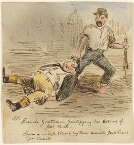 ブル氏への憎悪を満足させるフランス紳士 作： John Leech