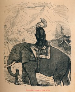 アルプスを横断するハンニバル、1852年 作： John Leech