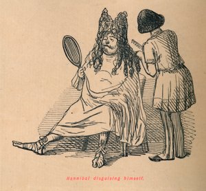 ハンニバルは自分を偽装し、1852年 作： John Leech