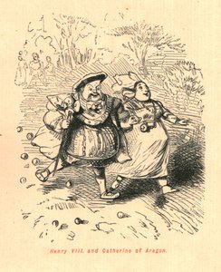 ヘンリー八世。アラゴンのキャサリン、1897年。 作： John Leech