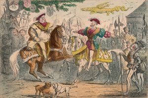 ヘンリー8世、フランシス1世との出会い、1850年 作： John Leech