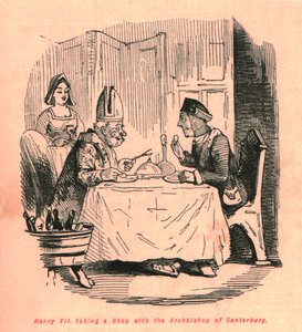 ヘンリー7世、1897年、カンタベリー大司教と一緒にチョップ 作： John Leech