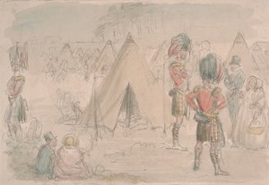 Regimento Highland no acampamento 作： John Leech