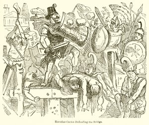 橋を守るホラティウスコクレ 作： John Leech