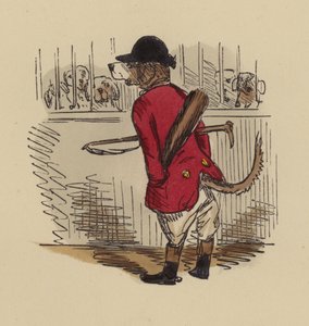 猟師に扮した猟犬 作： John Leech