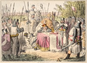 イングランド王コミックイングランド出身のマグナカルタに署名したパブ。 1864（手描きのエッチング）