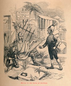 カルタゴ遺跡のマリウス、1852年 作： John Leech