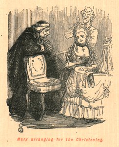 メアリーが洗礼式を手配、1897年。 作： John Leech
