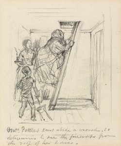 ポトルズ夫人は群衆を守ることはできません。 作： John Leech