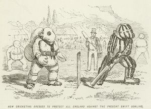 現在のスウィフトボウリングからすべてのイングランドを保護する新しいクリケットドレス 作： John Leech