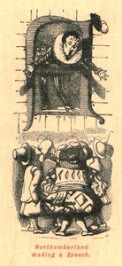 ノーサンバーランドが演説を行う、1897年。 作： John Leech