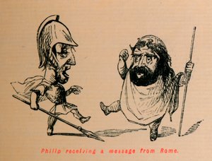 1852年にローマからメッセージを受け取ったフィリップ 作： John Leech
