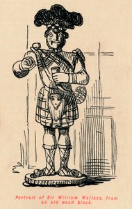 ウィリアムウォレス卿の肖像、古い木版画、c1860、c1860