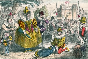 エリザベス女王とウォルターローリー卿 作： John Leech
