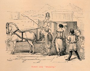 ローマンレディーショッピング、1852年 作： John Leech