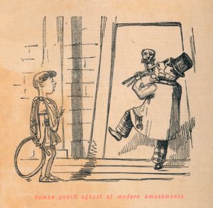 ローマの若者は現代の娯楽に夢中、1852年 作： John Leech