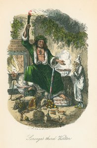 チャールズ・ディケンズ作「クリスマス・キャロル」の一場面、1843年 作： John Leech
